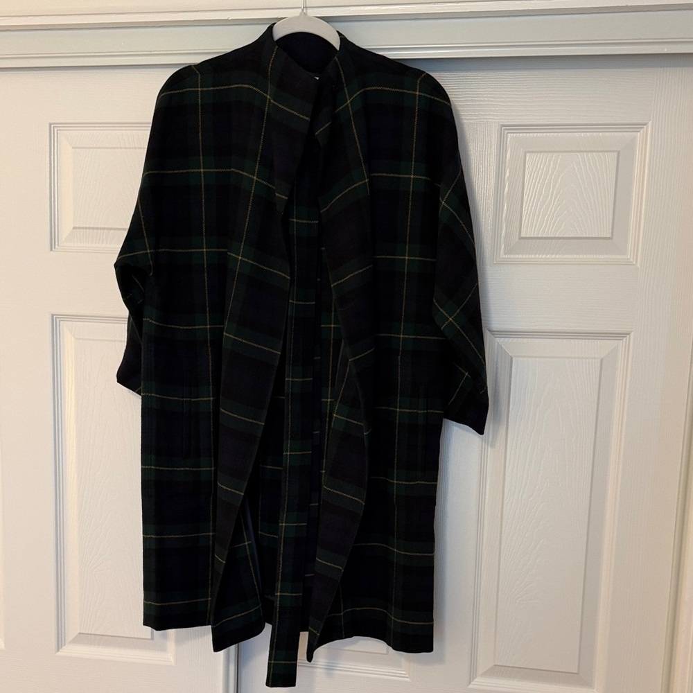 ANN MASHBURN Green and Black Checkered Coat